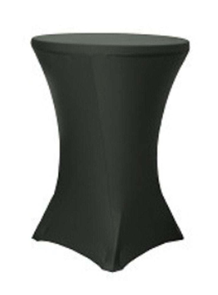 Tektrum 36-inch 36" Cocktail Fitted Spandex Stretch Tablecloth - Premium Fabric (Black) - Image 1